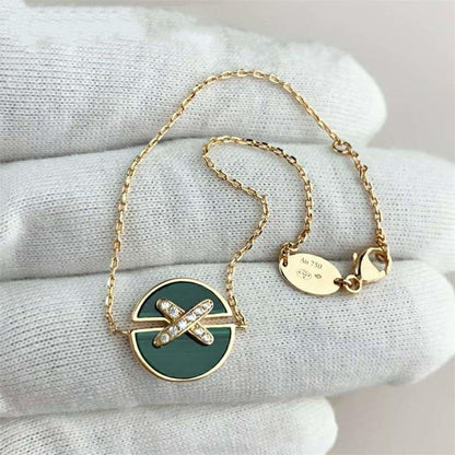[Together Jewelry]JEUX DE BRACELET MALACHITE PINK GOLD DIAMONDS