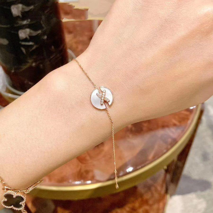 [Together Jewelry]JEUX DE BRACELET MOP PINK GOLD DIAMONDS