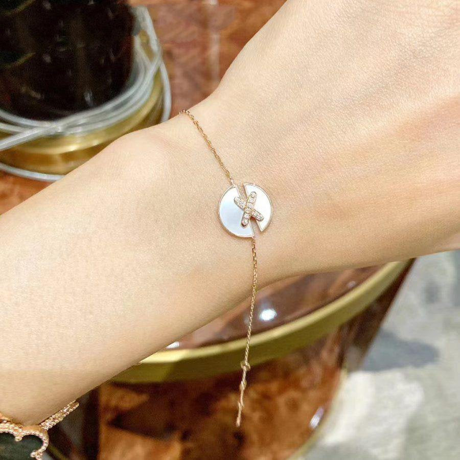 [Together Jewelry]JEUX DE BRACELET MOP PINK GOLD DIAMONDS