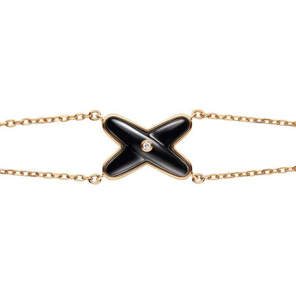 [Together Jewelry]JEUX BRACELET ONYX PINK GOLD 1 DIAMOND