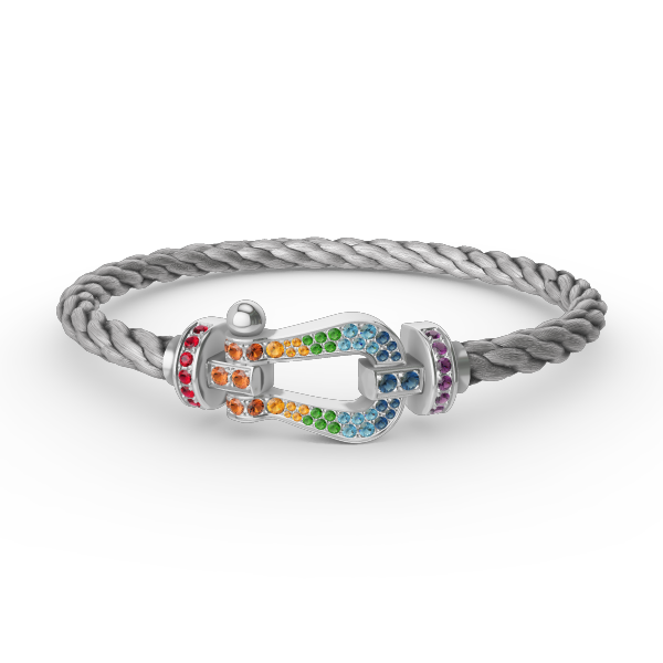 [Together Jewelry]FORC LARGE HORSESHOE  COLORED DIAMOND BRACELET SILVER