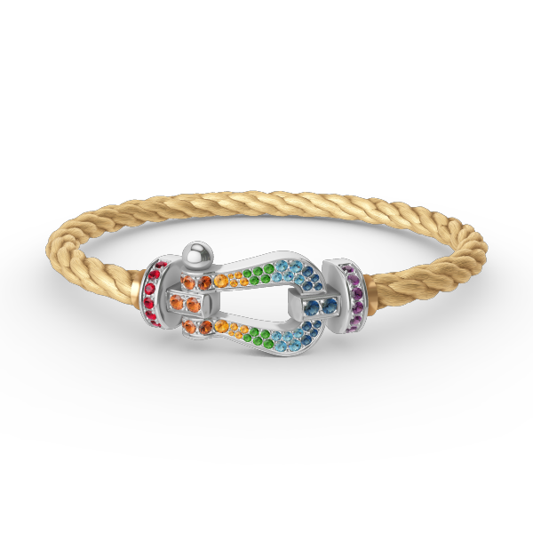 [Together Jewelry]FORC LARGE HORSESHOE  COLORED DIAMOND BRACELET SILVER
