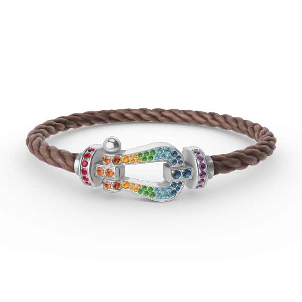 [Together Jewelry]FORC LARGE HORSESHOE  COLORED DIAMOND BRACELET SILVER