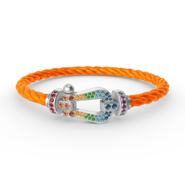 [Together Jewelry]FORC LARGE HORSESHOE  COLORED DIAMOND BRACELET SILVER