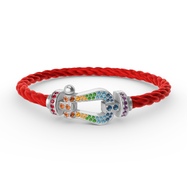 [Together Jewelry]FORC LARGE HORSESHOE  COLORED DIAMOND BRACELET SILVER