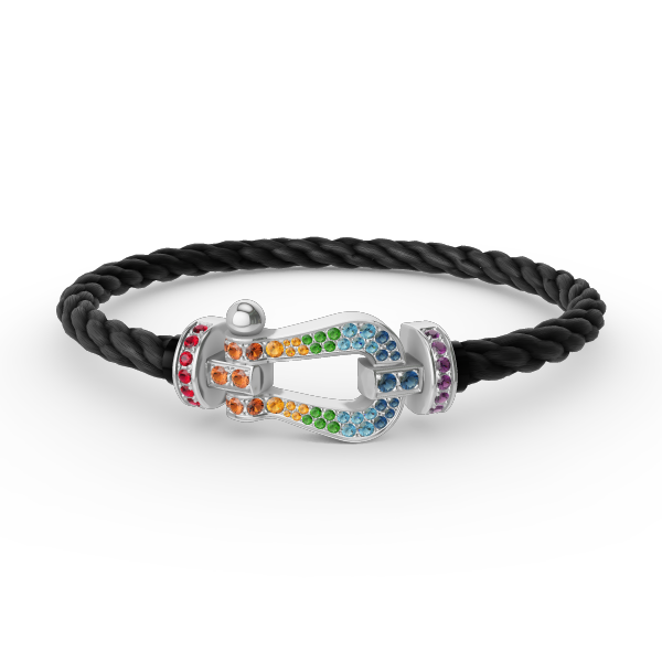 [Together Jewelry]FORC LARGE HORSESHOE  COLORED DIAMOND BRACELET SILVER