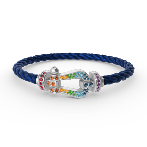 [Together Jewelry]FORC LARGE HORSESHOE  COLORED DIAMOND BRACELET SILVER
