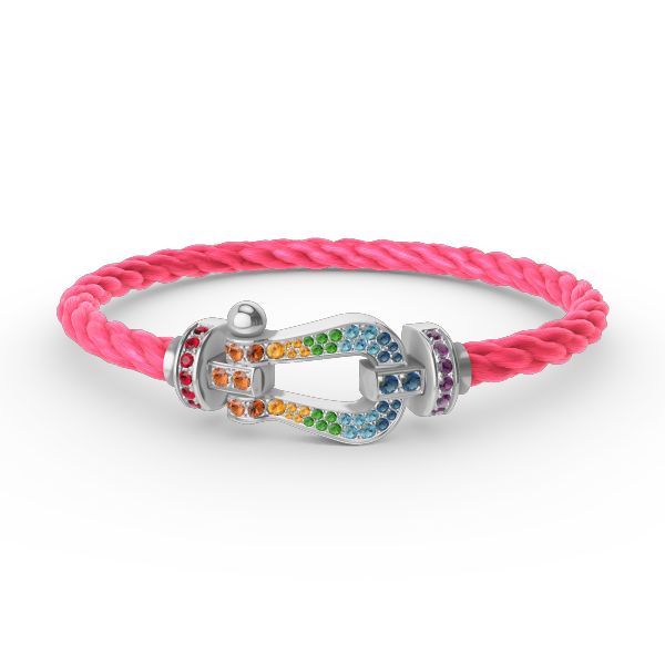 [Together Jewelry]FORC LARGE HORSESHOE  COLORED DIAMOND BRACELET SILVER