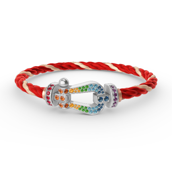 [Together Jewelry]FORC LARGE HORSESHOE  COLORED DIAMOND BRACELET SILVER