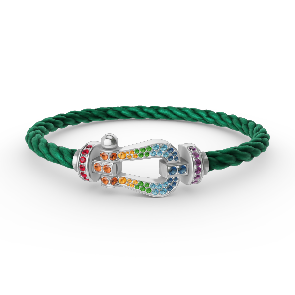 [Together Jewelry]FORC LARGE HORSESHOE  COLORED DIAMOND BRACELET SILVER