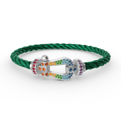 [Together Jewelry]FORC LARGE HORSESHOE  COLORED DIAMOND BRACELET SILVER