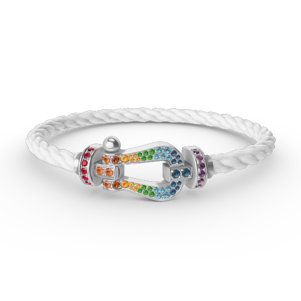 [Together Jewelry]FORC LARGE HORSESHOE  COLORED DIAMOND BRACELET SILVER