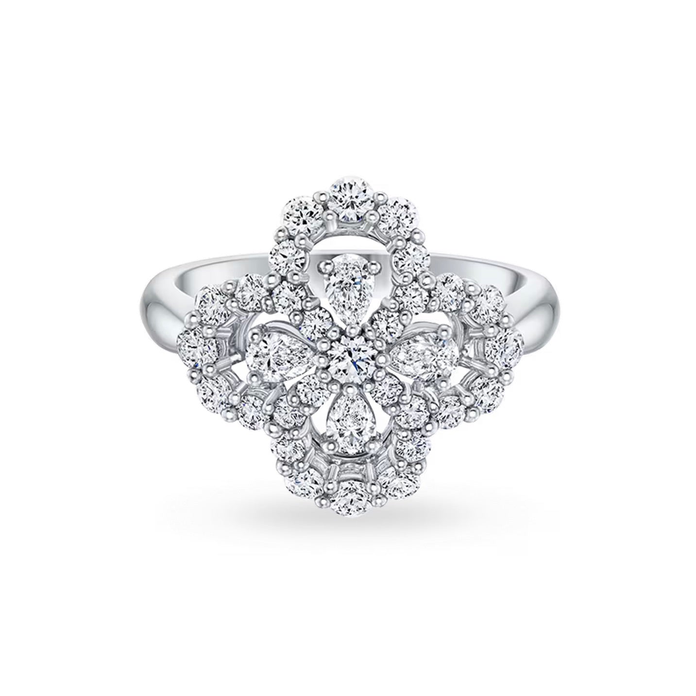 [Together Jewelry]LOOP RING FULL MOTIF DIAMOND 16MM SILVE