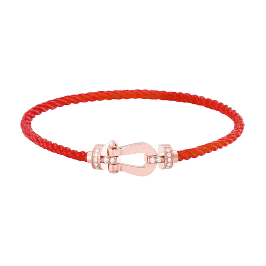 [Together Jewelry]FORCE 10 HALF DIAMOND PINK GOLD RED CORDERI LARGE AND MEDIUM MODEL