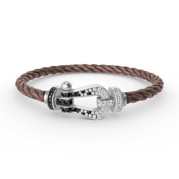 [Together Jewelry]FORCE LARGE HORSESHOE BLACK WHITE DIAMOND BRACELET SILVER