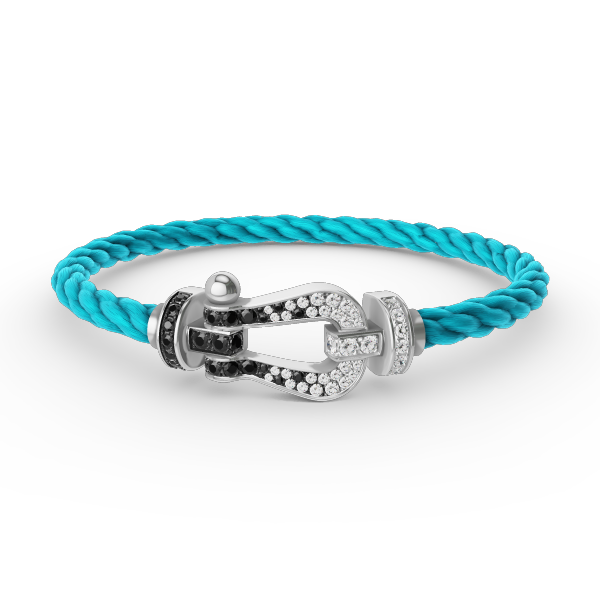 [Together Jewelry]FORCE LARGE HORSESHOE BLACK WHITE DIAMOND BRACELET SILVER