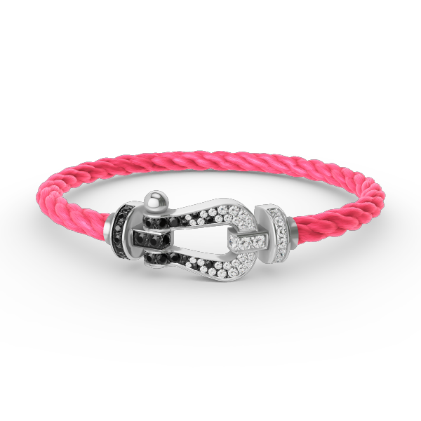 [Together Jewelry]FORCE LARGE HORSESHOE BLACK WHITE DIAMOND BRACELET SILVER