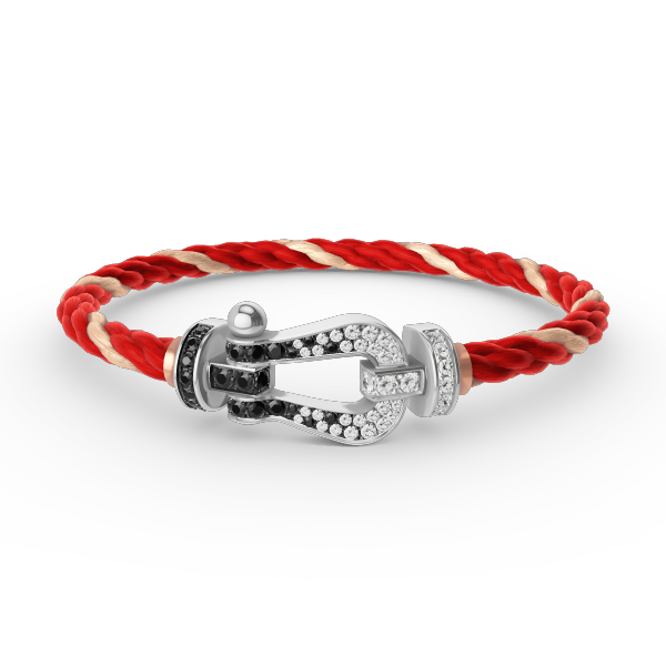[Together Jewelry]FORCE LARGE HORSESHOE BLACK WHITE DIAMOND BRACELET SILVER