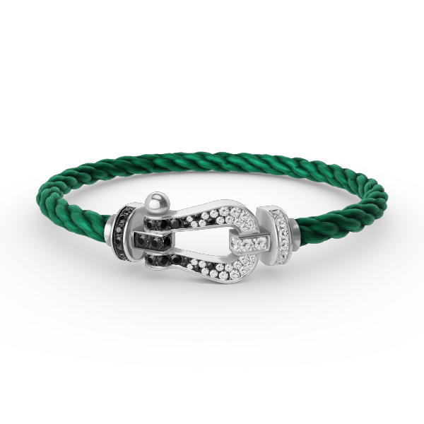 [Together Jewelry]FORCE LARGE HORSESHOE BLACK WHITE DIAMOND BRACELET SILVER
