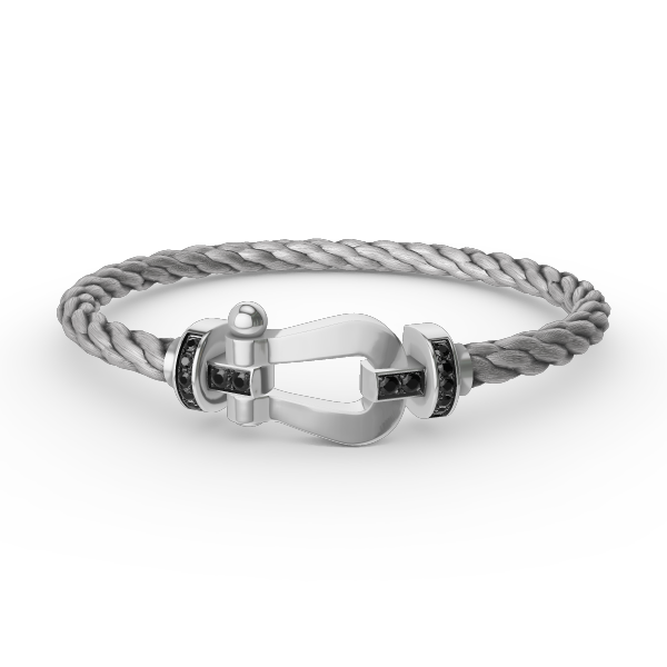[Together Jewelry]FORCE LARGE HORSESHOE BLACK DIAMOND BRACELET SILVER