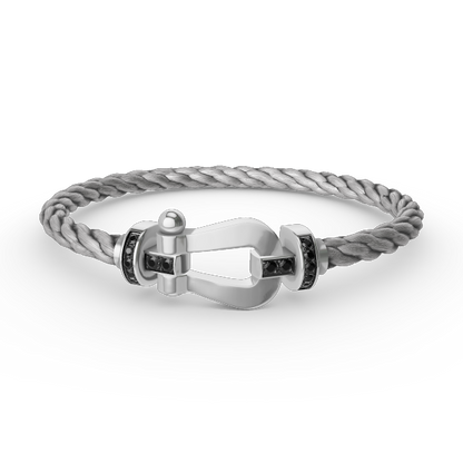 [Together Jewelry]FORCE LARGE HORSESHOE BLACK DIAMOND BRACELET SILVER