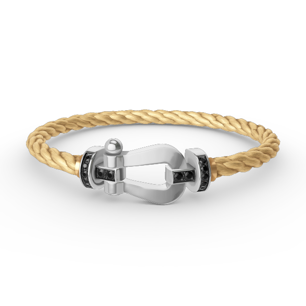 [Together Jewelry]FORCE LARGE HORSESHOE BLACK DIAMOND BRACELET SILVER