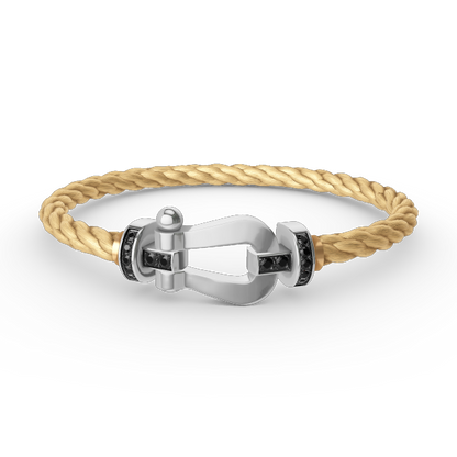 [Together Jewelry]FORCE LARGE HORSESHOE BLACK DIAMOND BRACELET SILVER