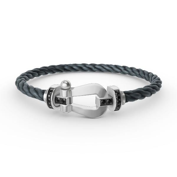 [Together Jewelry]FORCE LARGE HORSESHOE BLACK DIAMOND BRACELET SILVER
