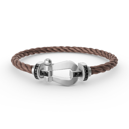 [Together Jewelry]FORCE LARGE HORSESHOE BLACK DIAMOND BRACELET SILVER