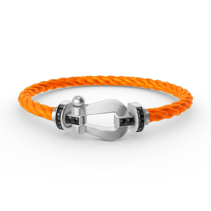 [Together Jewelry]FORCE LARGE HORSESHOE BLACK DIAMOND BRACELET SILVER