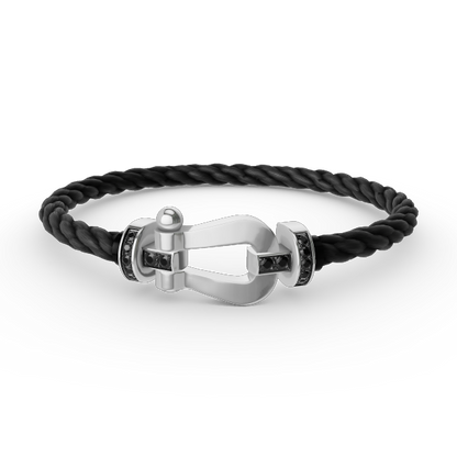 [Together Jewelry]FORCE LARGE HORSESHOE BLACK DIAMOND BRACELET SILVER