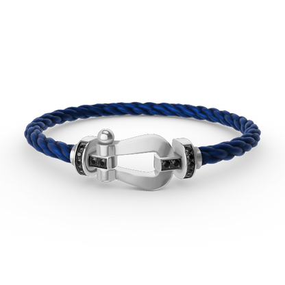 [Together Jewelry]FORCE LARGE HORSESHOE BLACK DIAMOND BRACELET SILVER