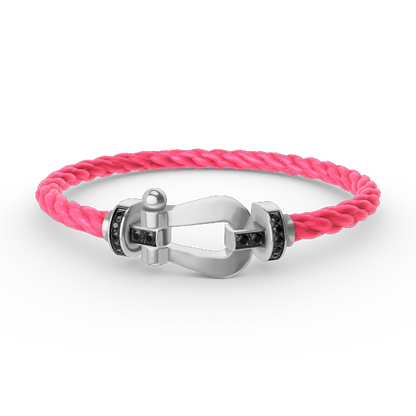 [Together Jewelry]FORCE LARGE HORSESHOE BLACK DIAMOND BRACELET SILVER