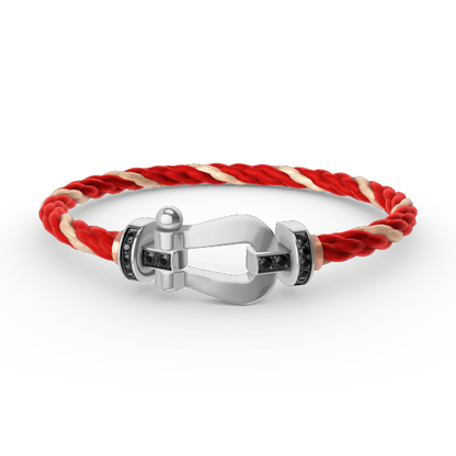 [Together Jewelry]FORCE LARGE HORSESHOE BLACK DIAMOND BRACELET SILVER