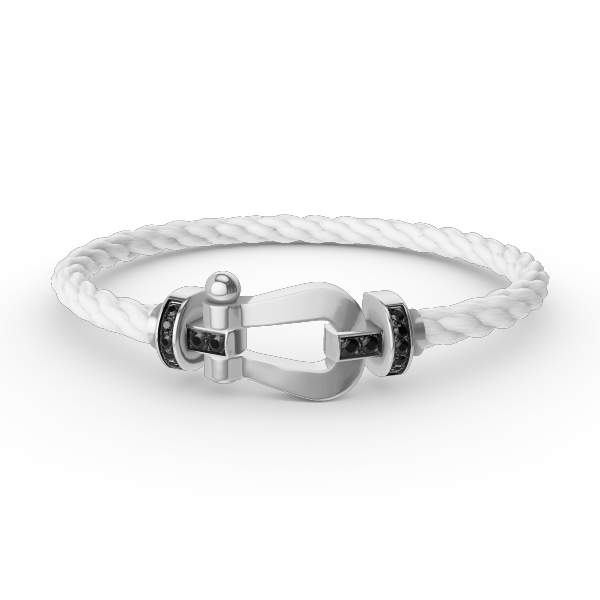 [Together Jewelry]FORCE LARGE HORSESHOE BLACK DIAMOND BRACELET SILVER