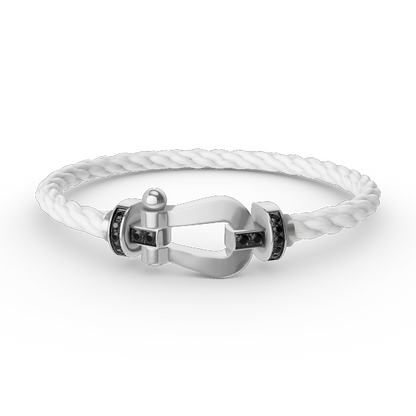 [Together Jewelry]FORCE LARGE HORSESHOE BLACK DIAMOND BRACELET SILVER