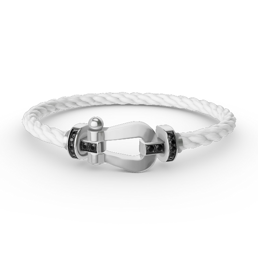 [Together Jewelry]FORCE LARGE HORSESHOE BLACK DIAMOND BRACELET SILVER