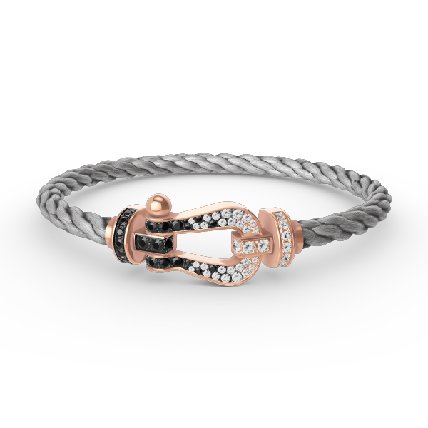 [Together Jewelry]FORCE LARGE HORSESHOE BLACK WHITE DIAMOND BRACELET ROSE GOLD