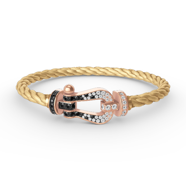 [Together Jewelry]FORCE LARGE HORSESHOE BLACK WHITE DIAMOND BRACELET ROSE GOLD
