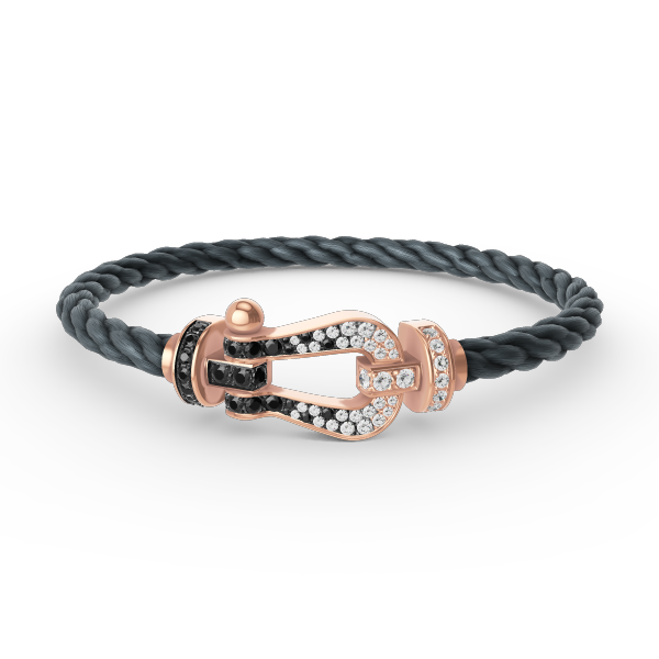 [Together Jewelry]FORCE LARGE HORSESHOE BLACK WHITE DIAMOND BRACELET ROSE GOLD