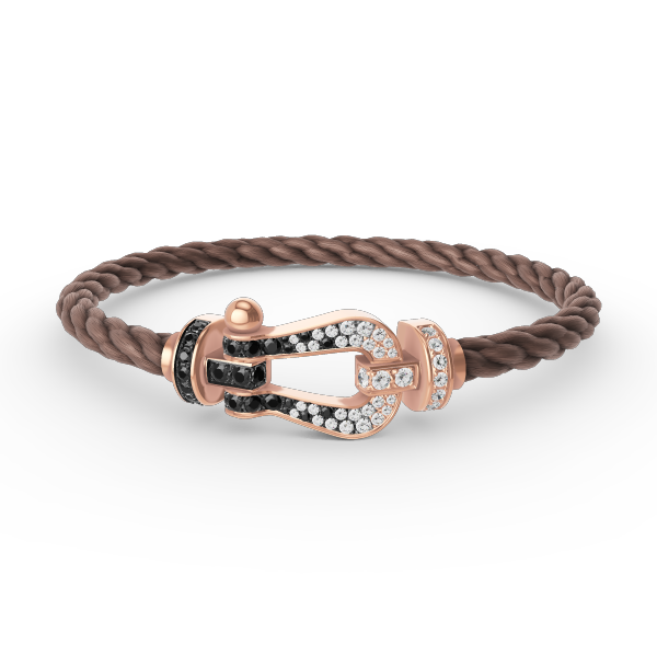 [Together Jewelry]FORCE LARGE HORSESHOE BLACK WHITE DIAMOND BRACELET ROSE GOLD