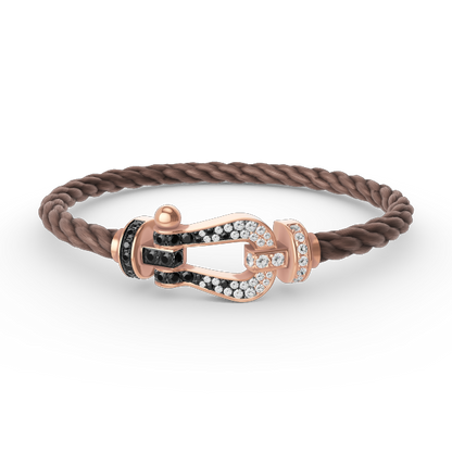 [Together Jewelry]FORCE LARGE HORSESHOE BLACK WHITE DIAMOND BRACELET ROSE GOLD