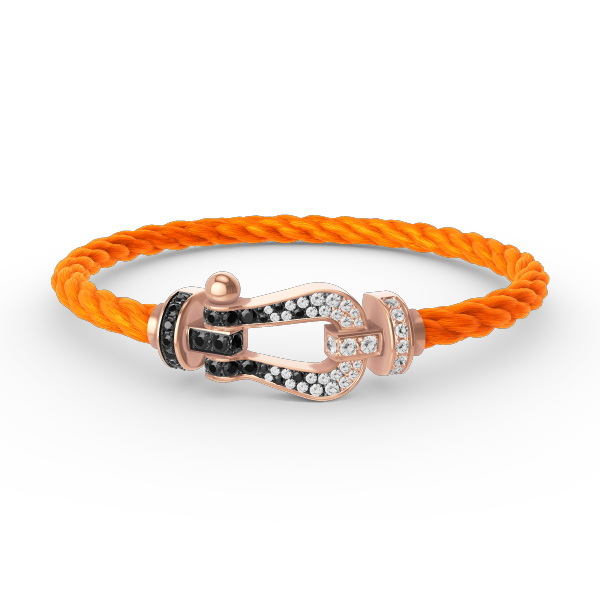 [Together Jewelry]FORCE LARGE HORSESHOE BLACK WHITE DIAMOND BRACELET ROSE GOLD
