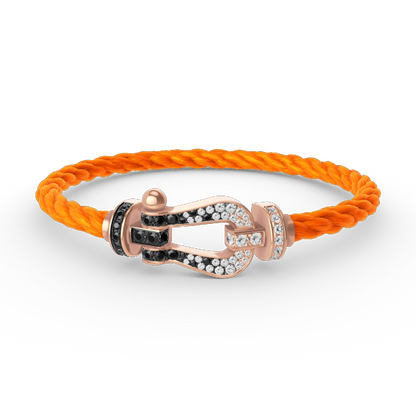 [Together Jewelry]FORCE LARGE HORSESHOE BLACK WHITE DIAMOND BRACELET ROSE GOLD