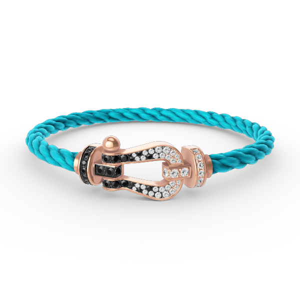 [Together Jewelry]FORCE LARGE HORSESHOE BLACK WHITE DIAMOND BRACELET ROSE GOLD