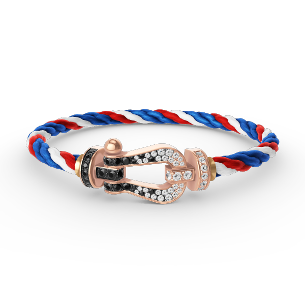 [Together Jewelry]FORCE LARGE HORSESHOE BLACK WHITE DIAMOND BRACELET ROSE GOLD