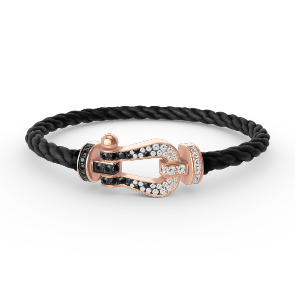 [Together Jewelry]FORCE LARGE HORSESHOE BLACK WHITE DIAMOND BRACELET ROSE GOLD