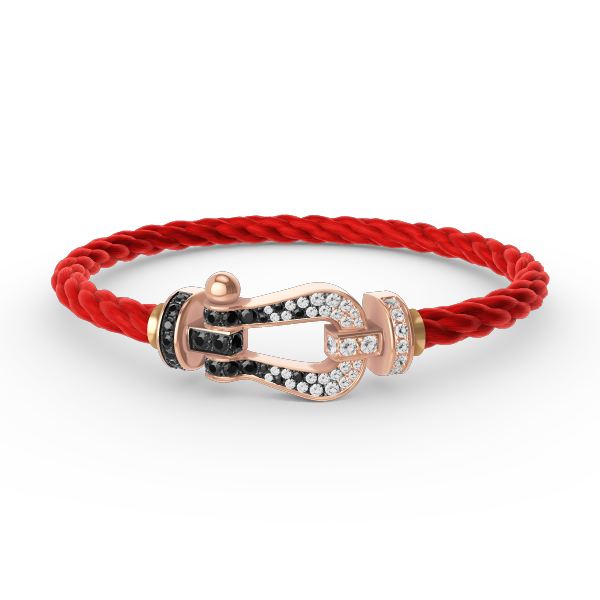 [Together Jewelry]FORCE LARGE HORSESHOE BLACK WHITE DIAMOND BRACELET ROSE GOLD