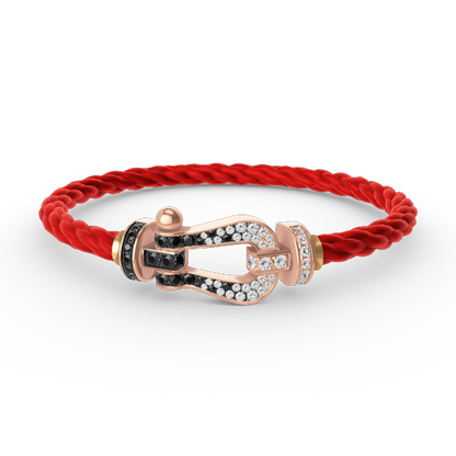 [Together Jewelry]FORCE LARGE HORSESHOE BLACK WHITE DIAMOND BRACELET ROSE GOLD