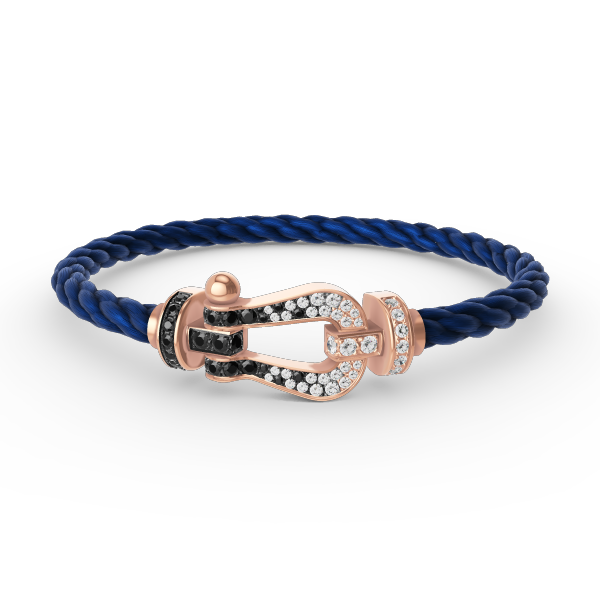 [Together Jewelry]FORCE LARGE HORSESHOE BLACK WHITE DIAMOND BRACELET ROSE GOLD